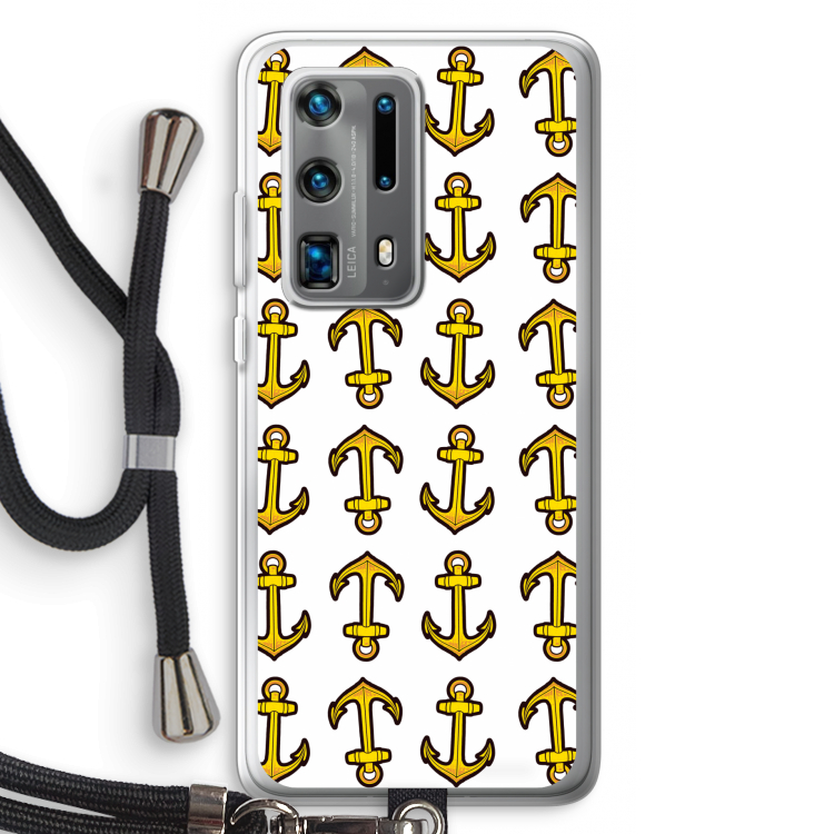 Musketon Anchor: Huawei P40 Pro Plus Transparant Hoesje met koord