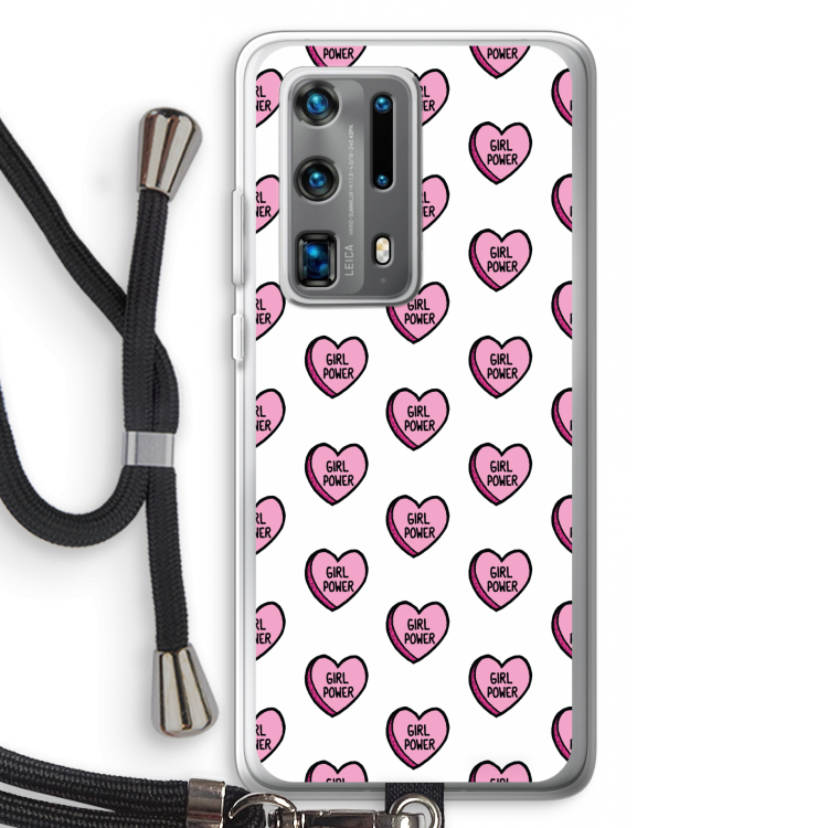 GIRL POWER: Huawei P40 Pro Plus Transparant Hoesje met koord