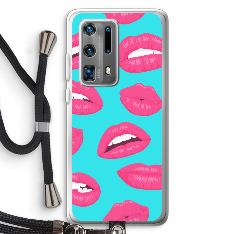 Bite my lip: Huawei P40 Pro Plus Transparant Hoesje met koord