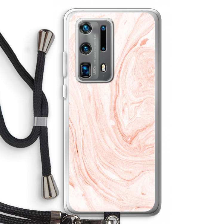 Peach bath: Huawei P40 Pro Plus Transparant Hoesje met koord