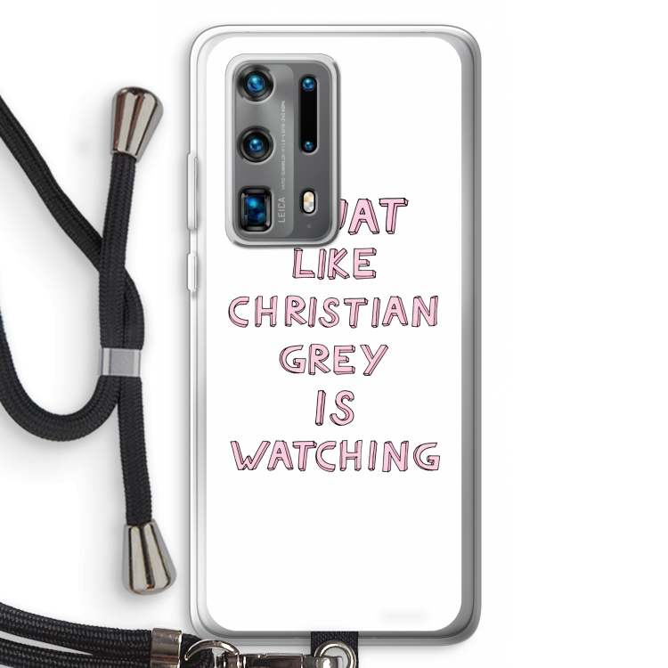 Christian Grey: Huawei P40 Pro Plus Transparant Hoesje met koord