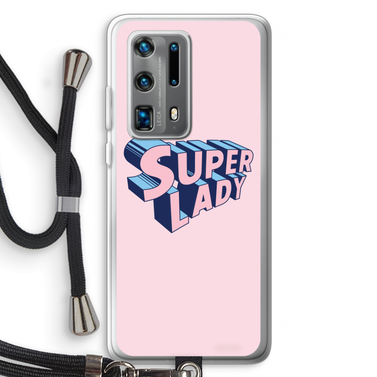 Superlady: Huawei P40 Pro Plus Transparant Hoesje met koord