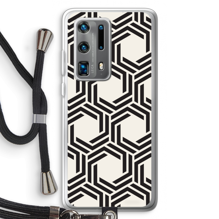Geometrisch patroon: Huawei P40 Pro Plus Transparant Hoesje met koord