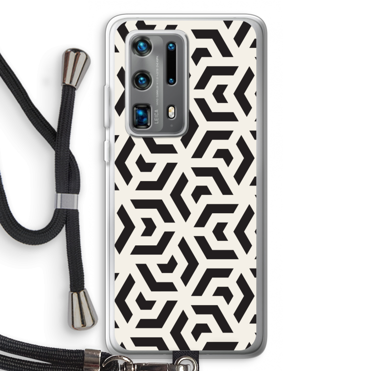 Crazy pattern: Huawei P40 Pro Plus Transparant Hoesje met koord