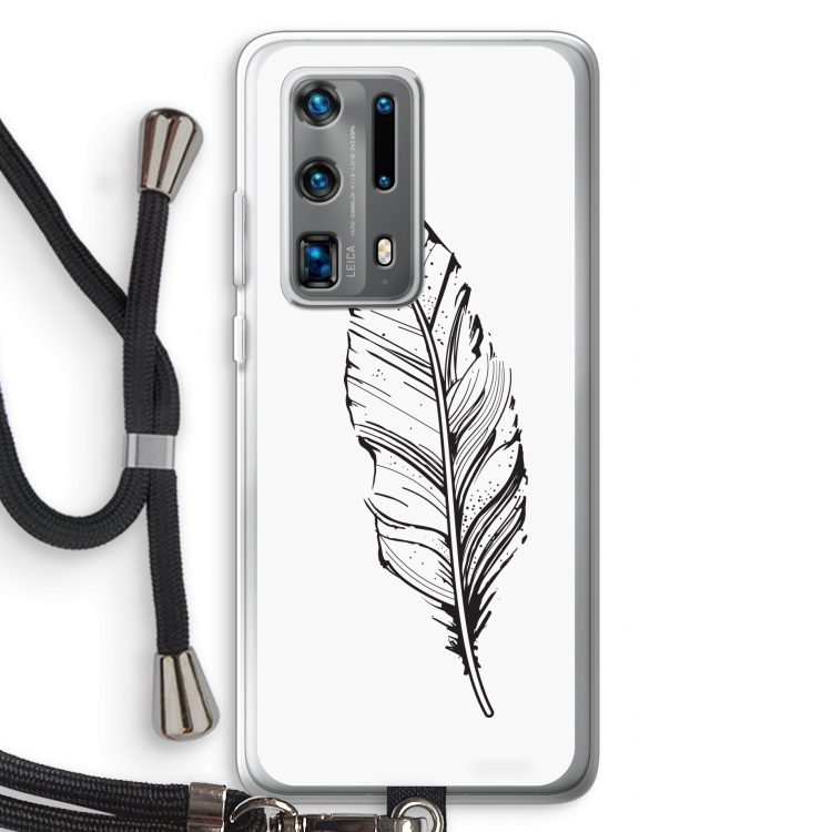 Pluim: Huawei P40 Pro Plus Transparant Hoesje met koord
