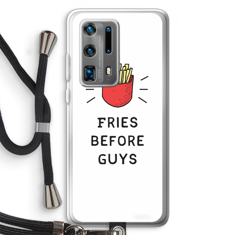 Fries before guys: Huawei P40 Pro Plus Transparant Hoesje met koord