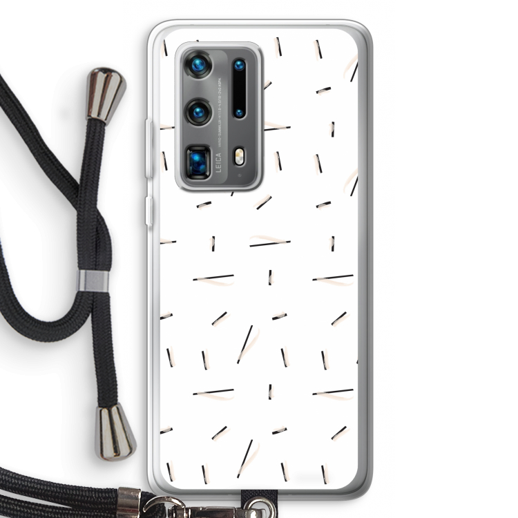 Hipster stripes: Huawei P40 Pro Plus Transparant Hoesje met koord