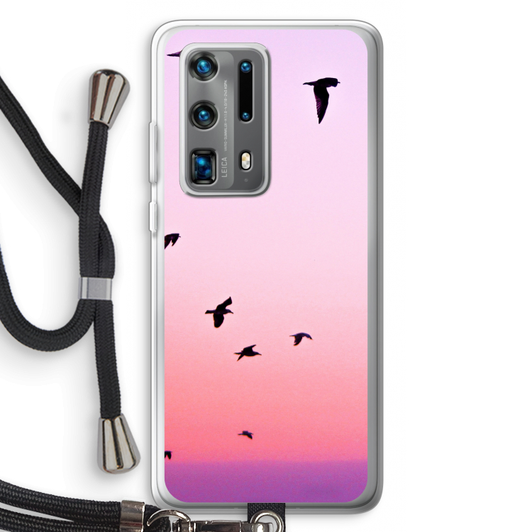 Fly away: Huawei P40 Pro Plus Transparant Hoesje met koord
