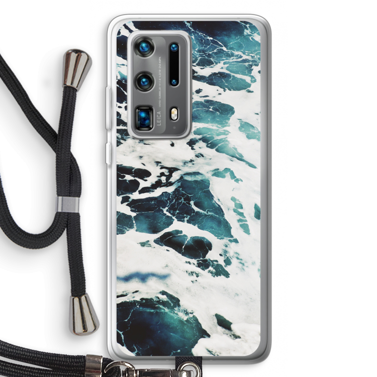 Golven: Huawei P40 Pro Plus Transparant Hoesje met koord