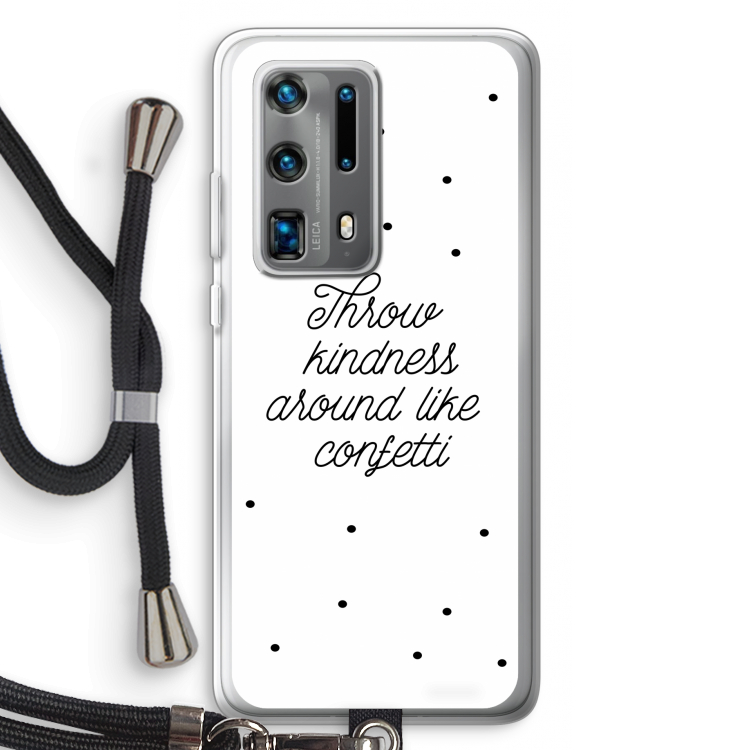 Confetti: Huawei P40 Pro Plus Transparant Hoesje met koord