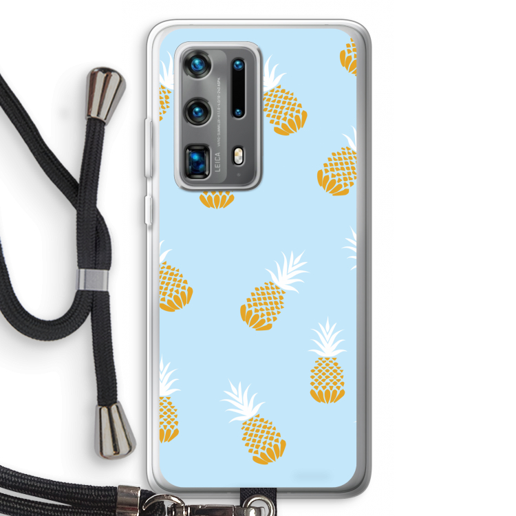 Ananasjes: Huawei P40 Pro Plus Transparant Hoesje met koord