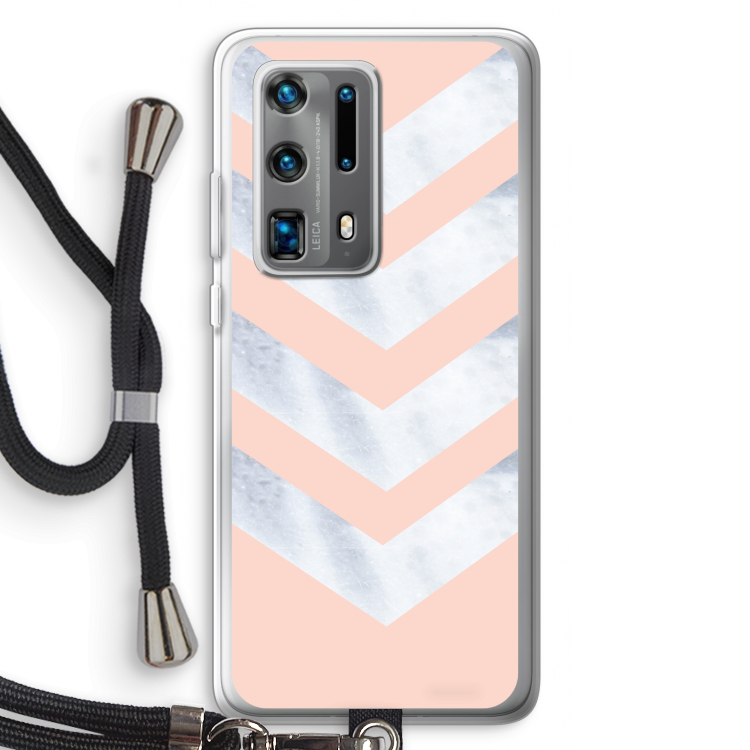 Marmeren pijlen: Huawei P40 Pro Plus Transparant Hoesje met koord