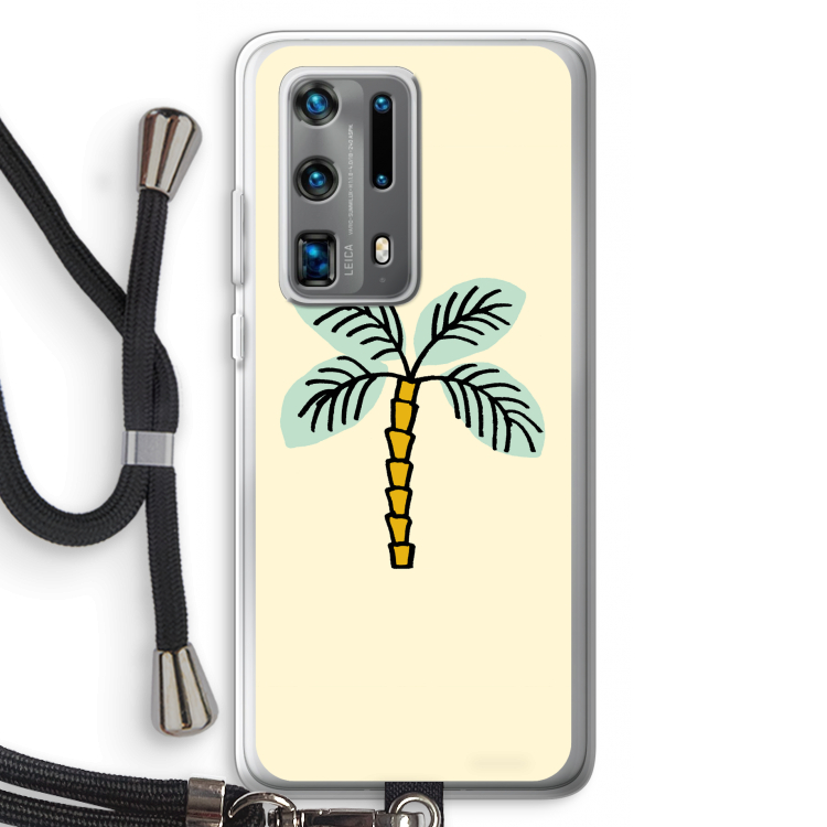 Palmboom: Huawei P40 Pro Plus Transparant Hoesje met koord