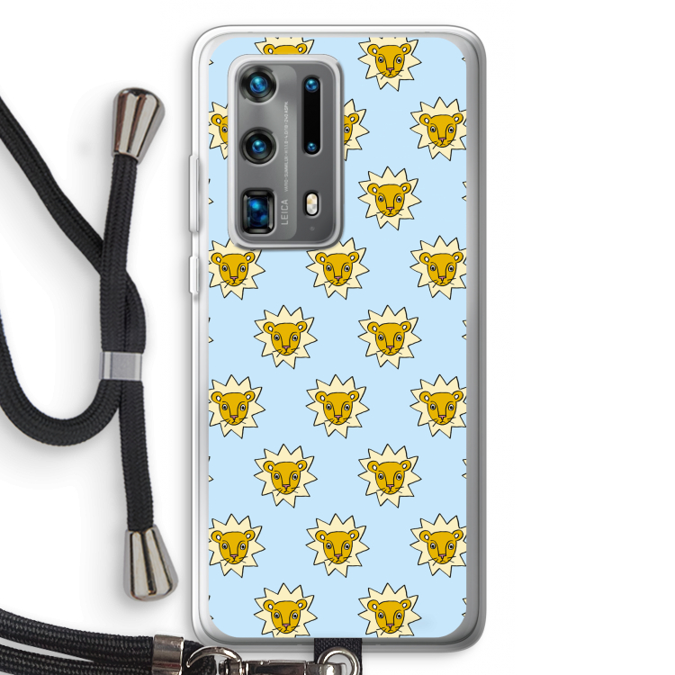 Leeuwenkoppen: Huawei P40 Pro Plus Transparant Hoesje met koord