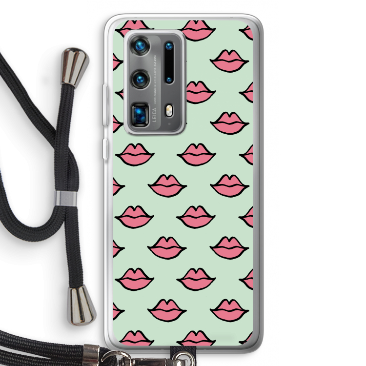 Lipjes: Huawei P40 Pro Plus Transparant Hoesje met koord