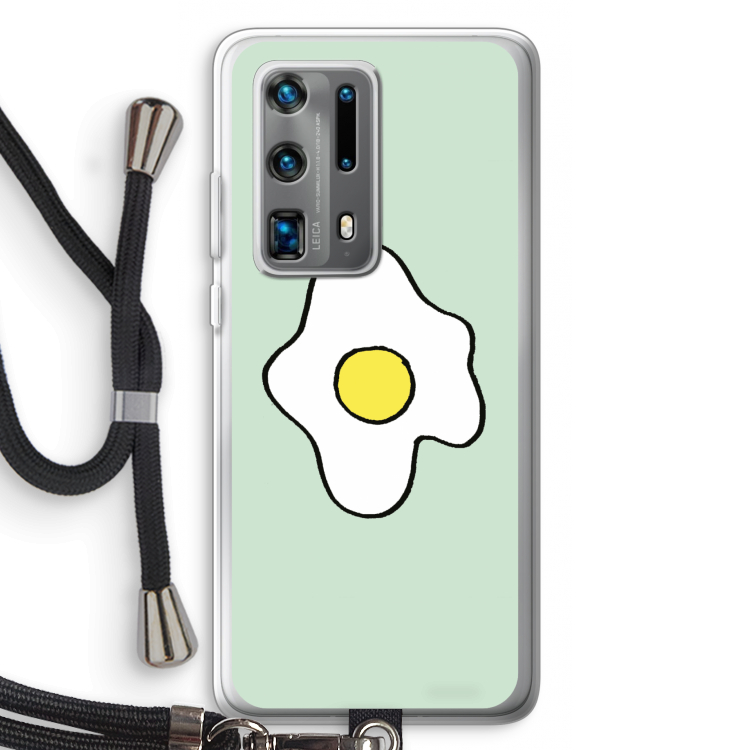 Spiegelei: Huawei P40 Pro Plus Transparant Hoesje met koord