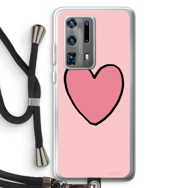 Hartje: Huawei P40 Pro Plus Transparant Hoesje met koord