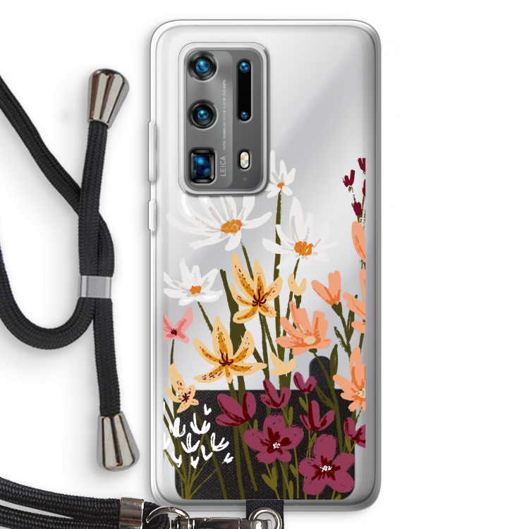 Painted wildflowers: Huawei P40 Pro Plus Transparant Hoesje met koord