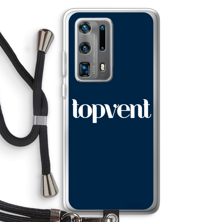 Topvent Navy: Huawei P40 Pro Plus Transparant Hoesje met koord