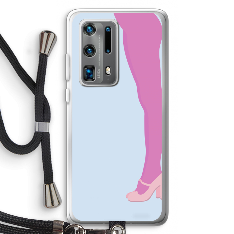 Pink panty: Huawei P40 Pro Plus Transparant Hoesje met koord