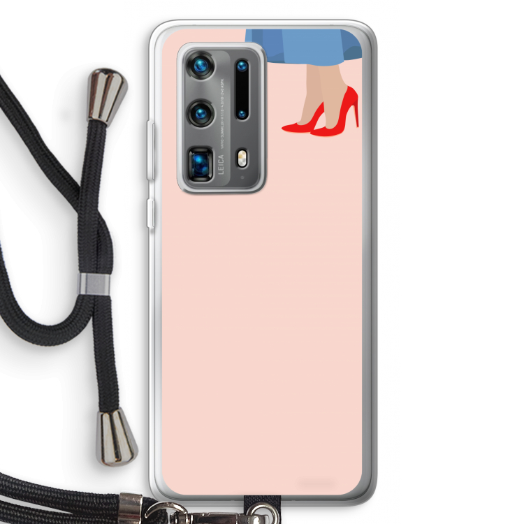 High heels: Huawei P40 Pro Plus Transparant Hoesje met koord