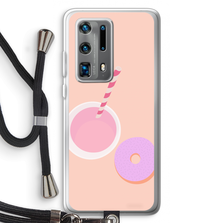 Donut: Huawei P40 Pro Plus Transparant Hoesje met koord