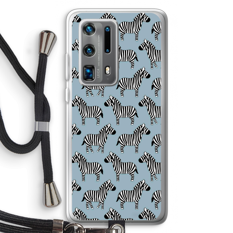 Zebra: Huawei P40 Pro Plus Transparant Hoesje met koord