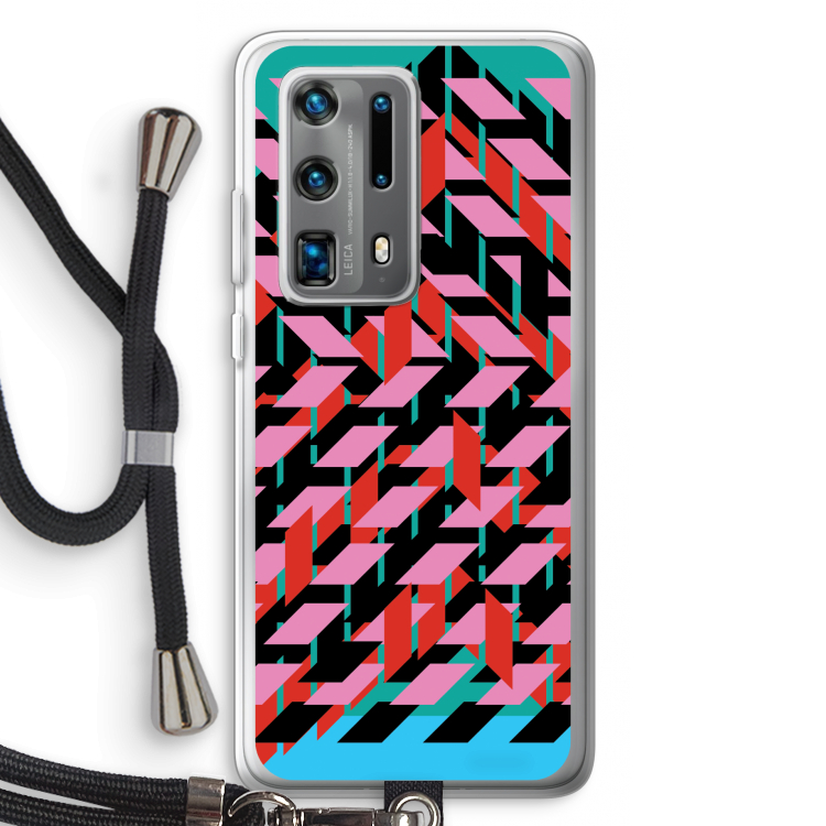 Skew Blush 2: Huawei P40 Pro Plus Transparant Hoesje met koord