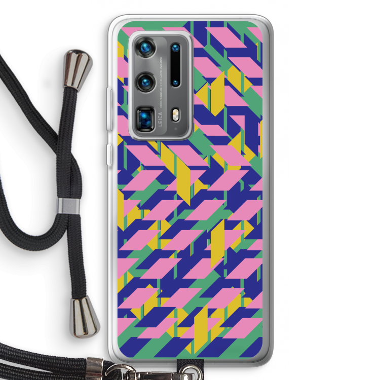 Skew Blush 1: Huawei P40 Pro Plus Transparant Hoesje met koord