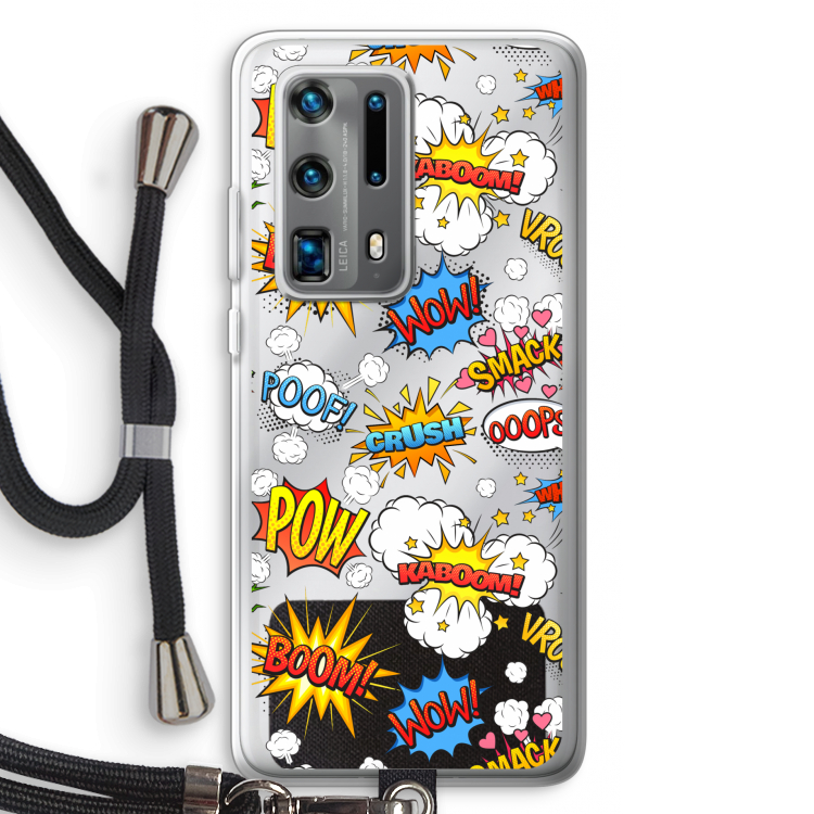 Pow Smack: Huawei P40 Pro Plus Transparant Hoesje met koord