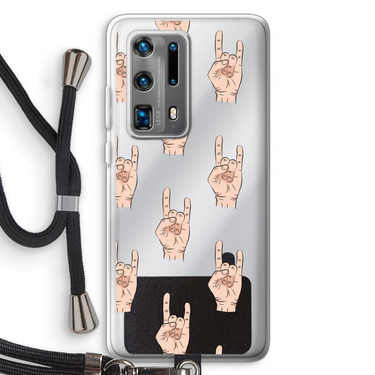 Rock: Huawei P40 Pro Plus Transparant Hoesje met koord