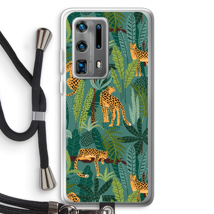 Luipaard 2: Huawei P40 Pro Plus Transparant Hoesje met koord