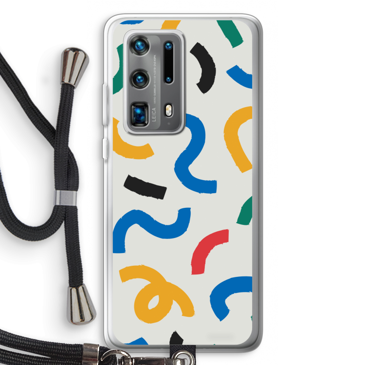 Illustratieve pop 2: Huawei P40 Pro Plus Transparant Hoesje met koord