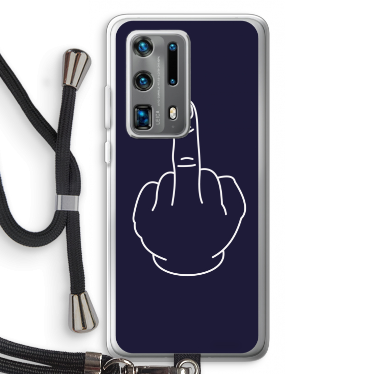 F**k U: Huawei P40 Pro Plus Transparant Hoesje met koord