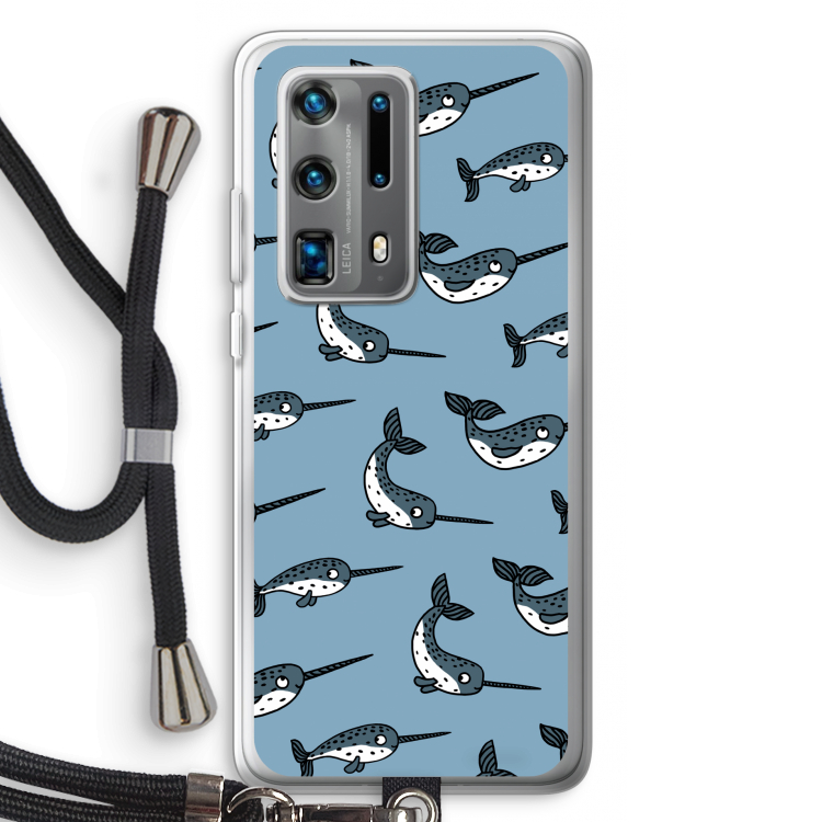 Narwhal: Huawei P40 Pro Plus Transparant Hoesje met koord