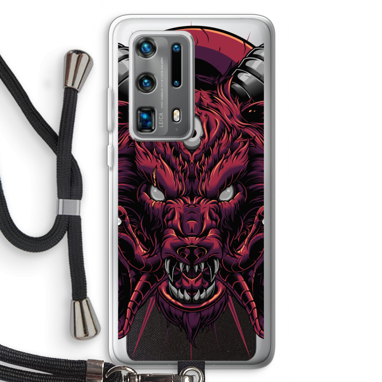 Hell Hound and Serpents: Huawei P40 Pro Plus Transparant Hoesje met koord