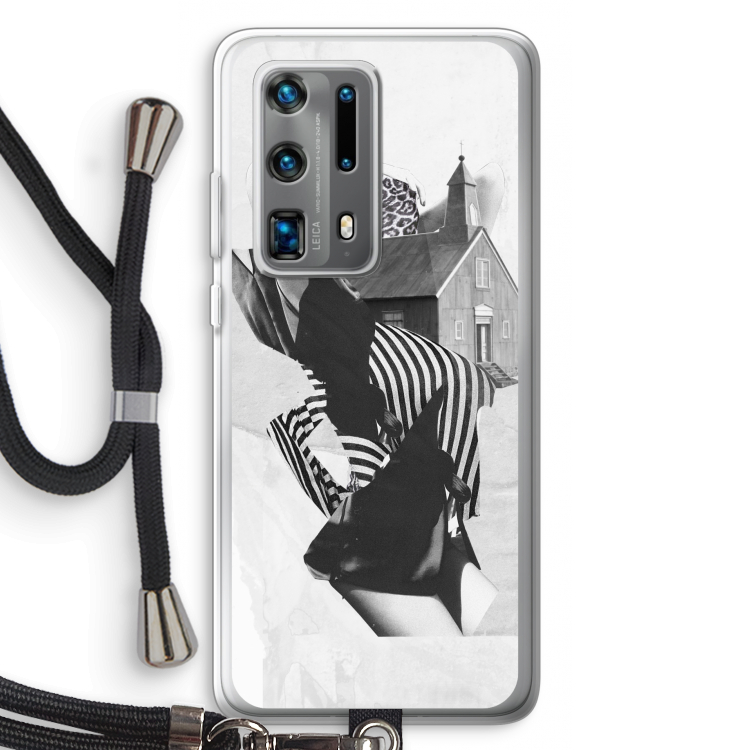 House: Huawei P40 Pro Plus Transparant Hoesje met koord