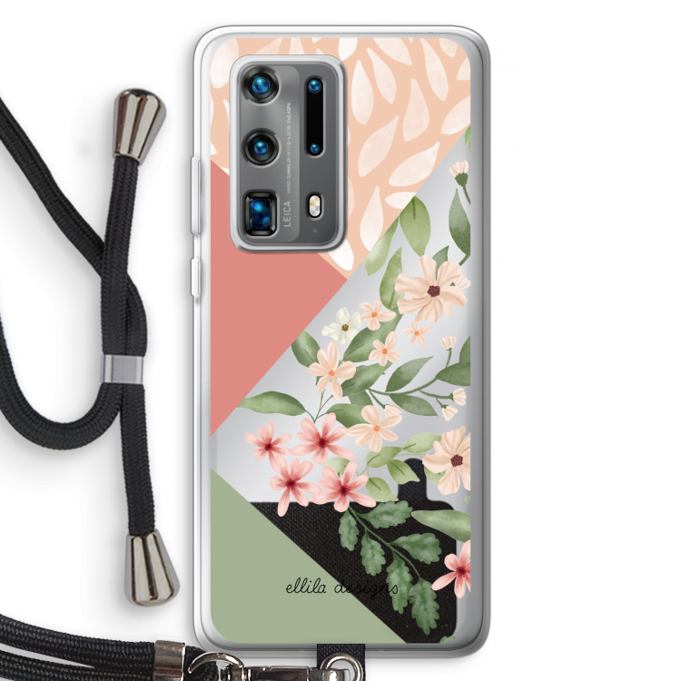 Sweet heaven geometrics: Huawei P40 Pro Plus Transparant Hoesje met koord
