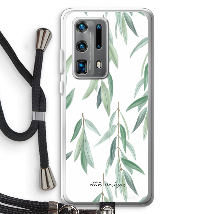 Branch up your life: Huawei P40 Pro Plus Transparant Hoesje met koord