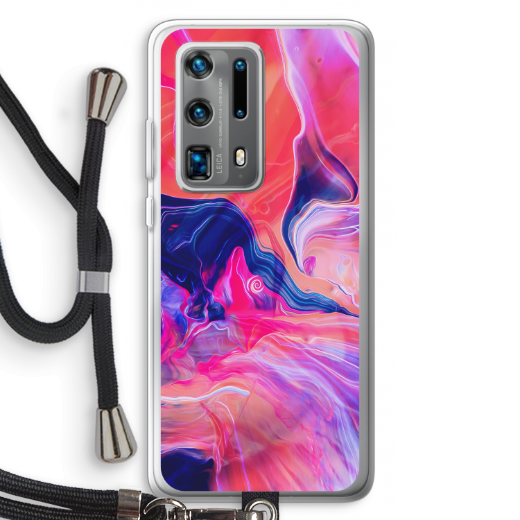 Earth And Ocean: Huawei P40 Pro Plus Transparant Hoesje met koord