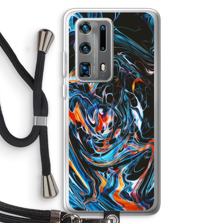 Black Unicorn: Huawei P40 Pro Plus Transparant Hoesje met koord