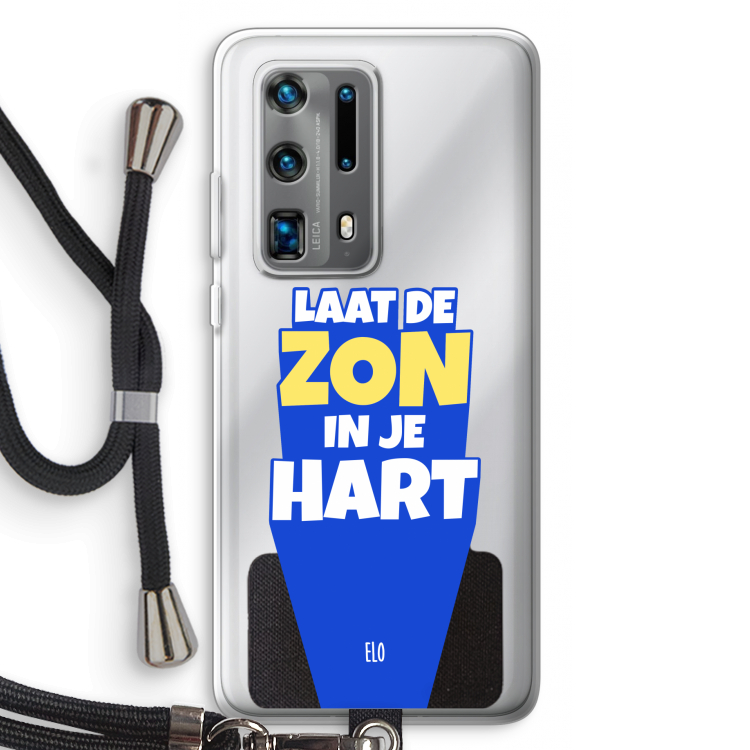Laat de zon in je hart: Huawei P40 Pro Plus Transparant Hoesje met koord