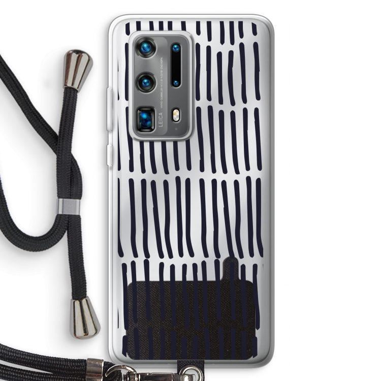 Moroccan stripes: Huawei P40 Pro Plus Transparant Hoesje met koord
