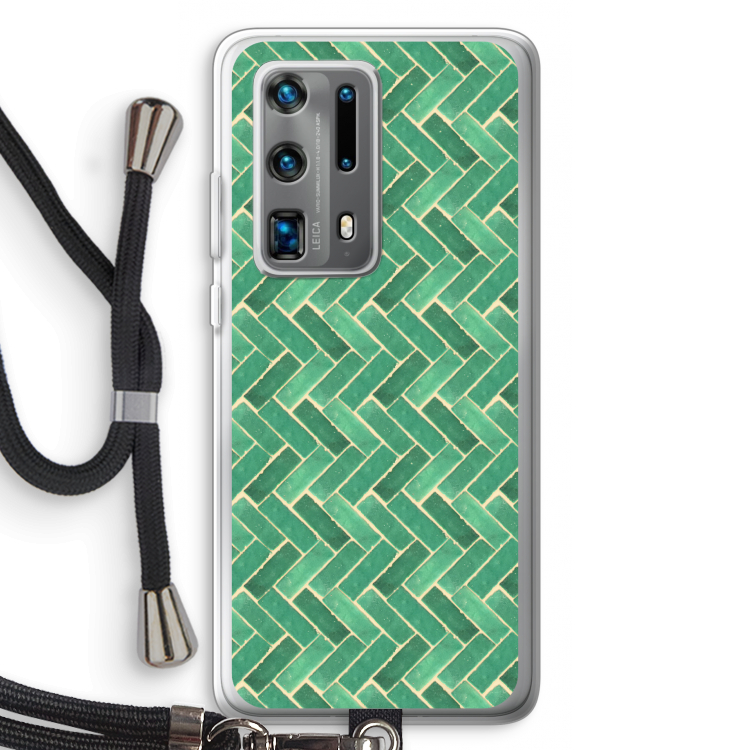 Moroccan tiles 2: Huawei P40 Pro Plus Transparant Hoesje met koord