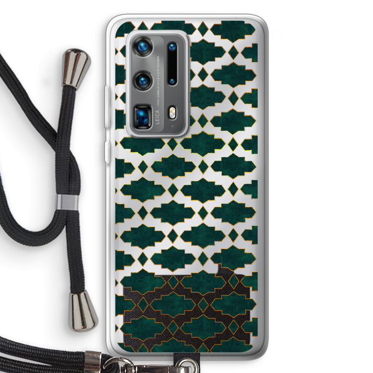 Moroccan tiles: Huawei P40 Pro Plus Transparant Hoesje met koord