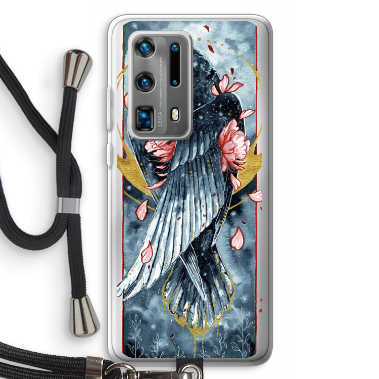Golden Raven: Huawei P40 Pro Plus Transparant Hoesje met koord