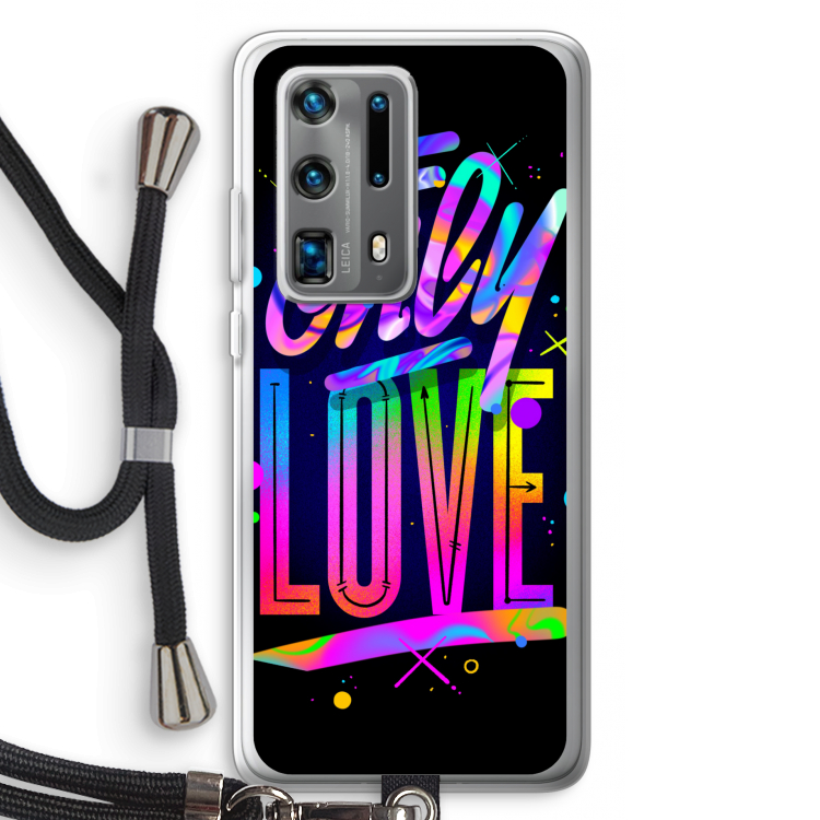 Only Love: Huawei P40 Pro Plus Transparant Hoesje met koord