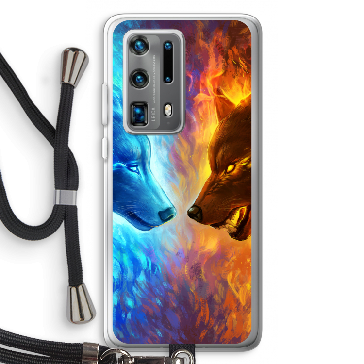 Fire & Ice: Huawei P40 Pro Plus Transparant Hoesje met koord
