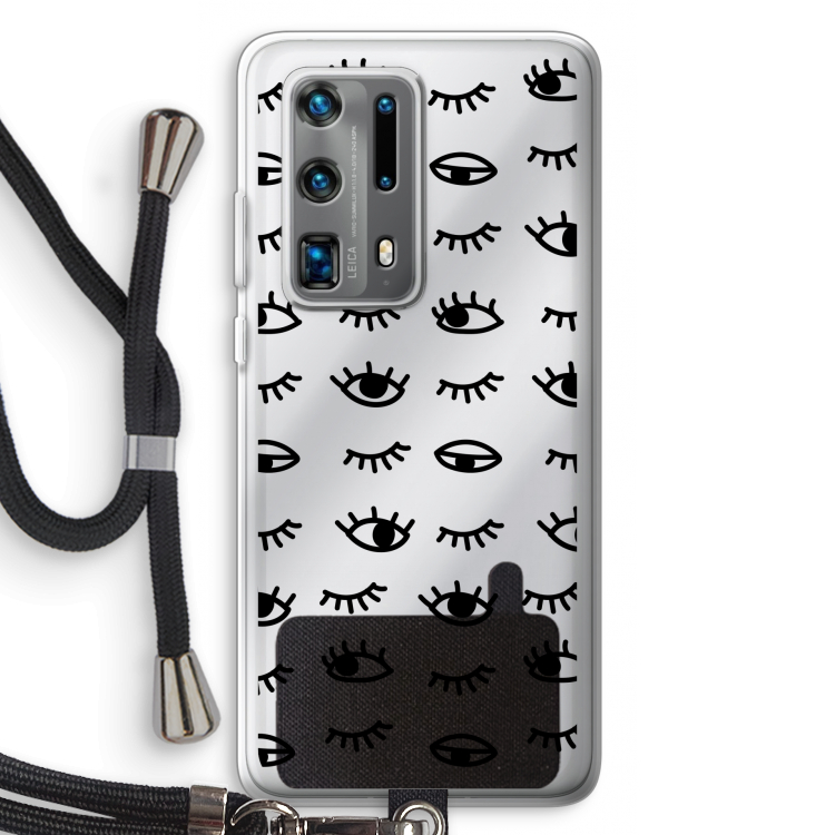 Eye pattern #2: Huawei P40 Pro Plus Transparant Hoesje met koord