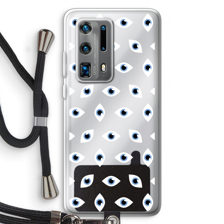 Eyes pattern: Huawei P40 Pro Plus Transparant Hoesje met koord